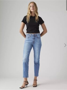 High-Rise Light Blue Straight Leg Women's Jeans